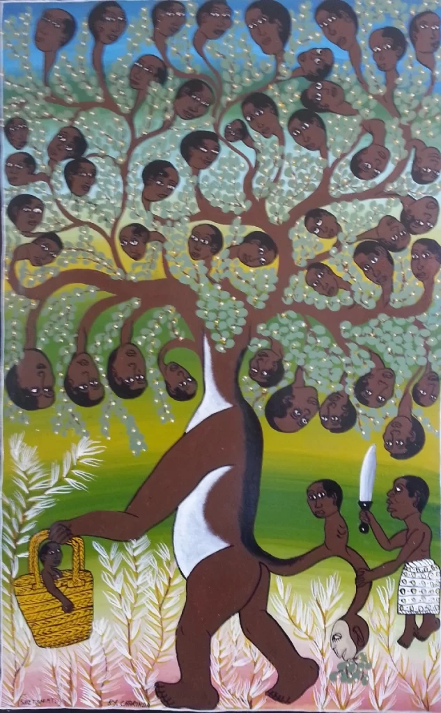 Abstrant painting in the TIngatinga style from old master Charinda