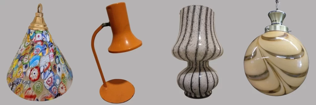 selection of vintage lamps from Tony Esposito our in house expert 